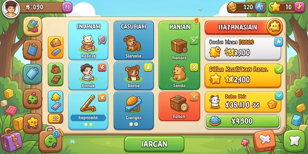 Lingkungan permainan yang indah dan mendetail.